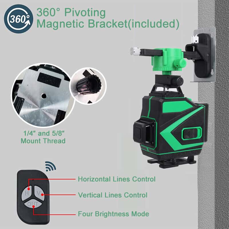 self leveling laser with magnetic bracket