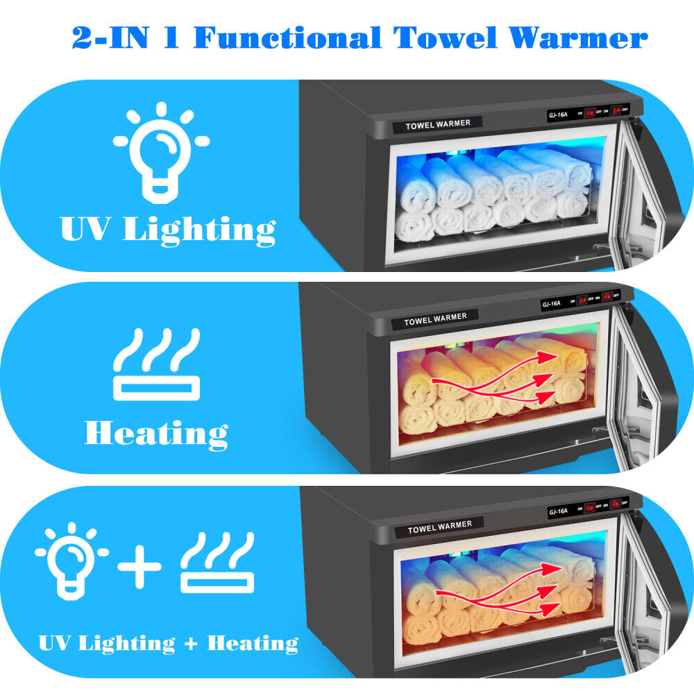 Image 5 - 2IN1 Hot Towel Warmer UV Sterilizer Cabinet Spa Beauty Salon Facial Skin Care