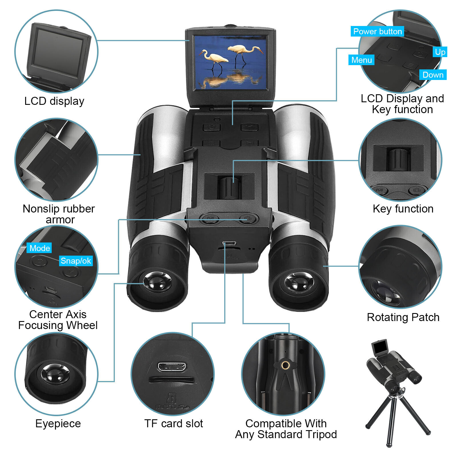 Image 21 - HD Digital 12X LCD Zoom Binocular Telescope Video Camera Record Screen Hunting