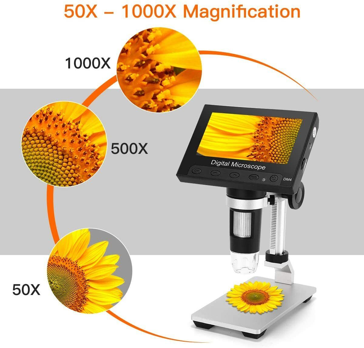 Image 11 - Coin Microscope 1000X 4.3 Lcd Digital Microscope With Metal Stand 8 Leds SD Card