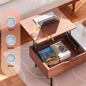 coffee table view from above with icons