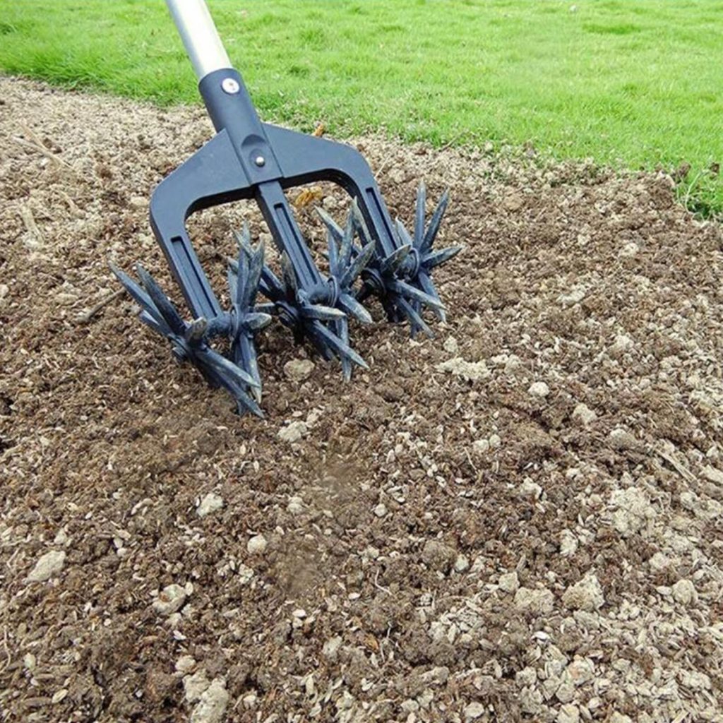 Premium rotary hand cultivator tool manual lawn scarifier for garden