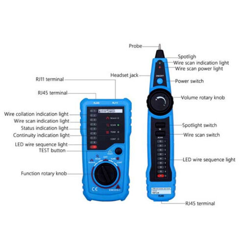 RJ45/11 Telephone Phone Wire Line Tracker Toner Tracer Tester LAN Network Cable - Picture 3 of 9